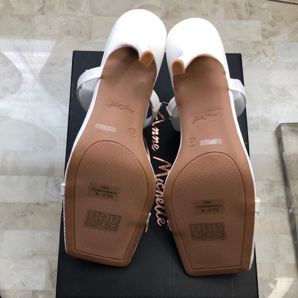 Anne Michelle | White Zeal-04 Women’s Size 10 Square Toe Strap Heels - Picture 4 of 11